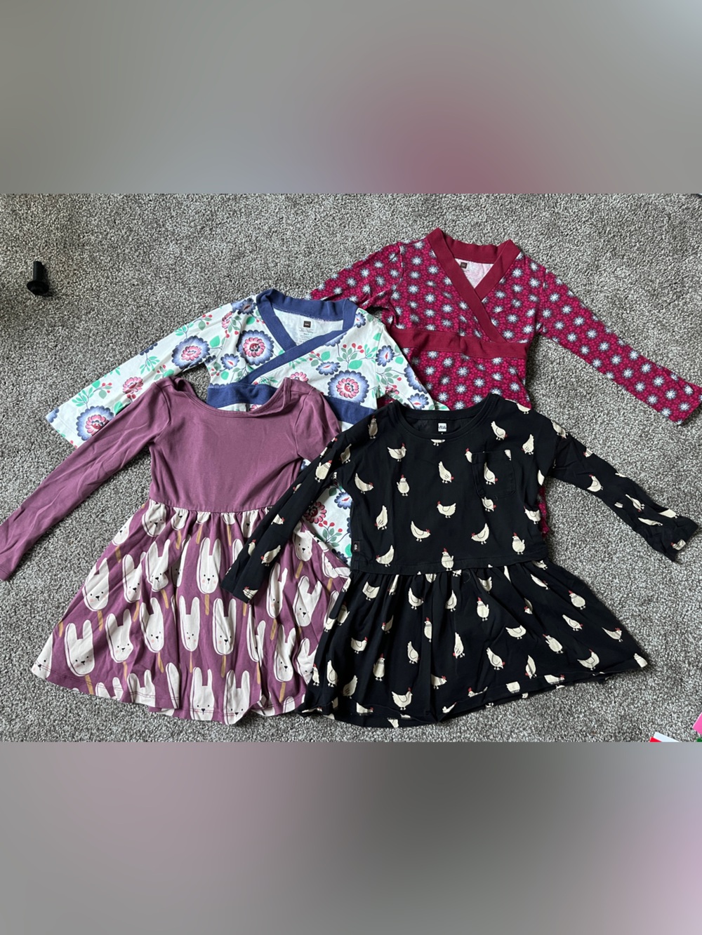 4T Girls Tea Collection Long-Sleeve Dresses - bundle of 4